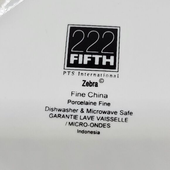 222 Fifth Zebra Black And White 6" W X 2"T Bowls Set of 3 GUC READ DESC - Picture 5 of 9